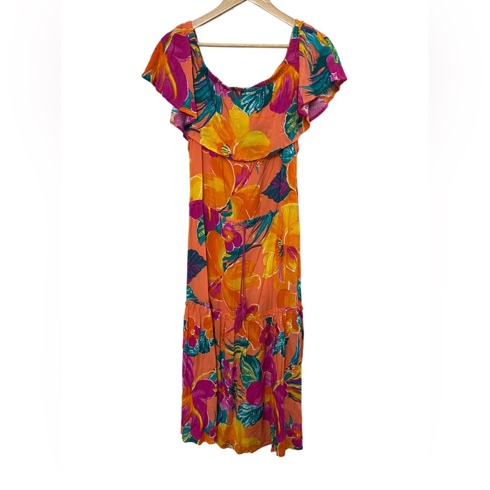 Women’s La Blanca Isla Floral Off Shoulder Midi Cover Up Dress